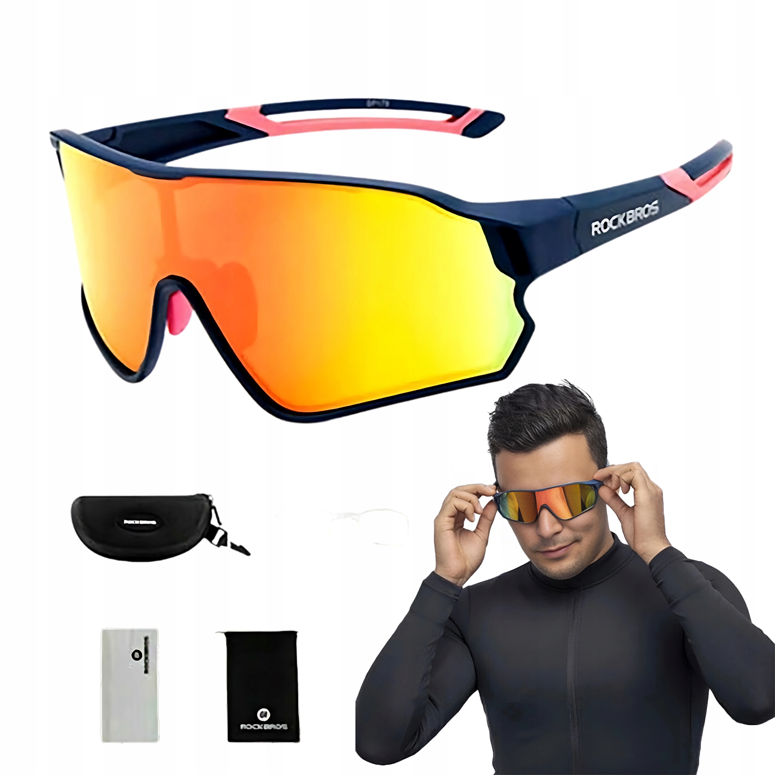 Okulary Rowerowe Sportowe Na Rower Polaryzacyjne UV400 Ultralekkie Rockbros
