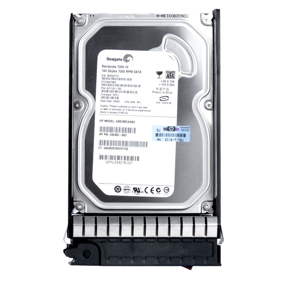 Hp 440300-003 459317-001 160GB 7.2K 8MB Sata 3.5'' GB0160CAABV