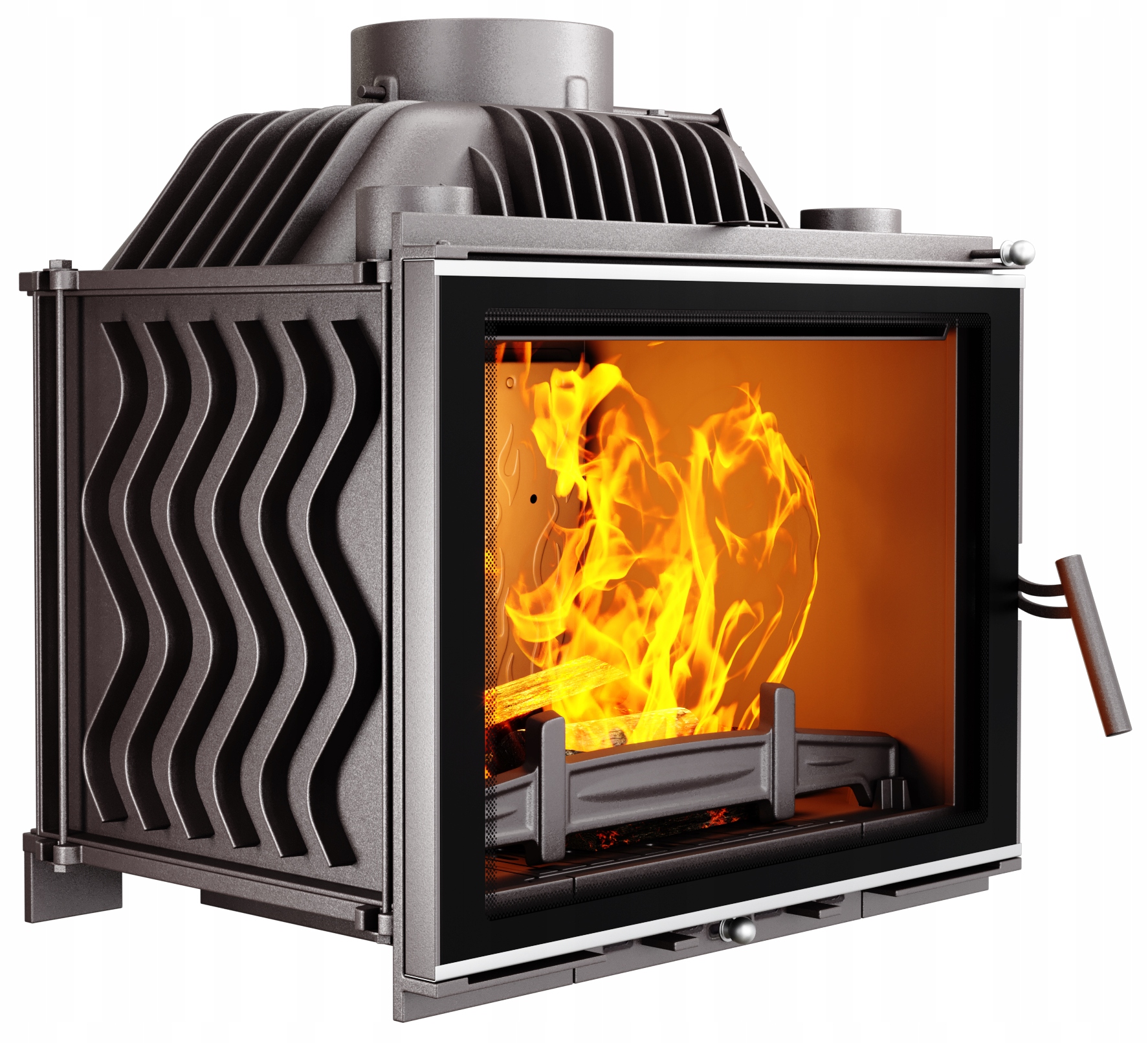 Krbová vložka litinový krb 12,3 kW kamna na dřevo dům pro zabudování Dekor