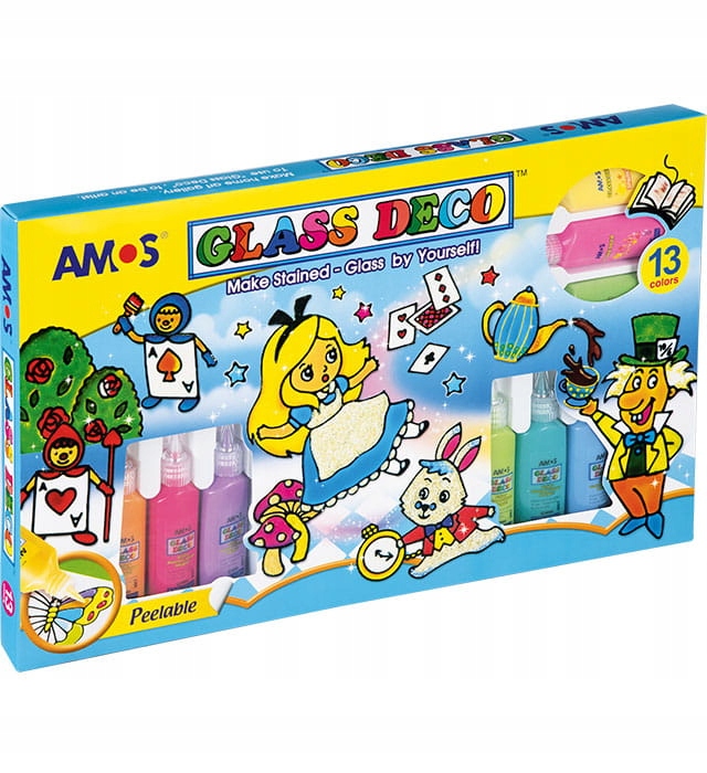 Farby witrażowe 13 kolorów x 22ml AMOS