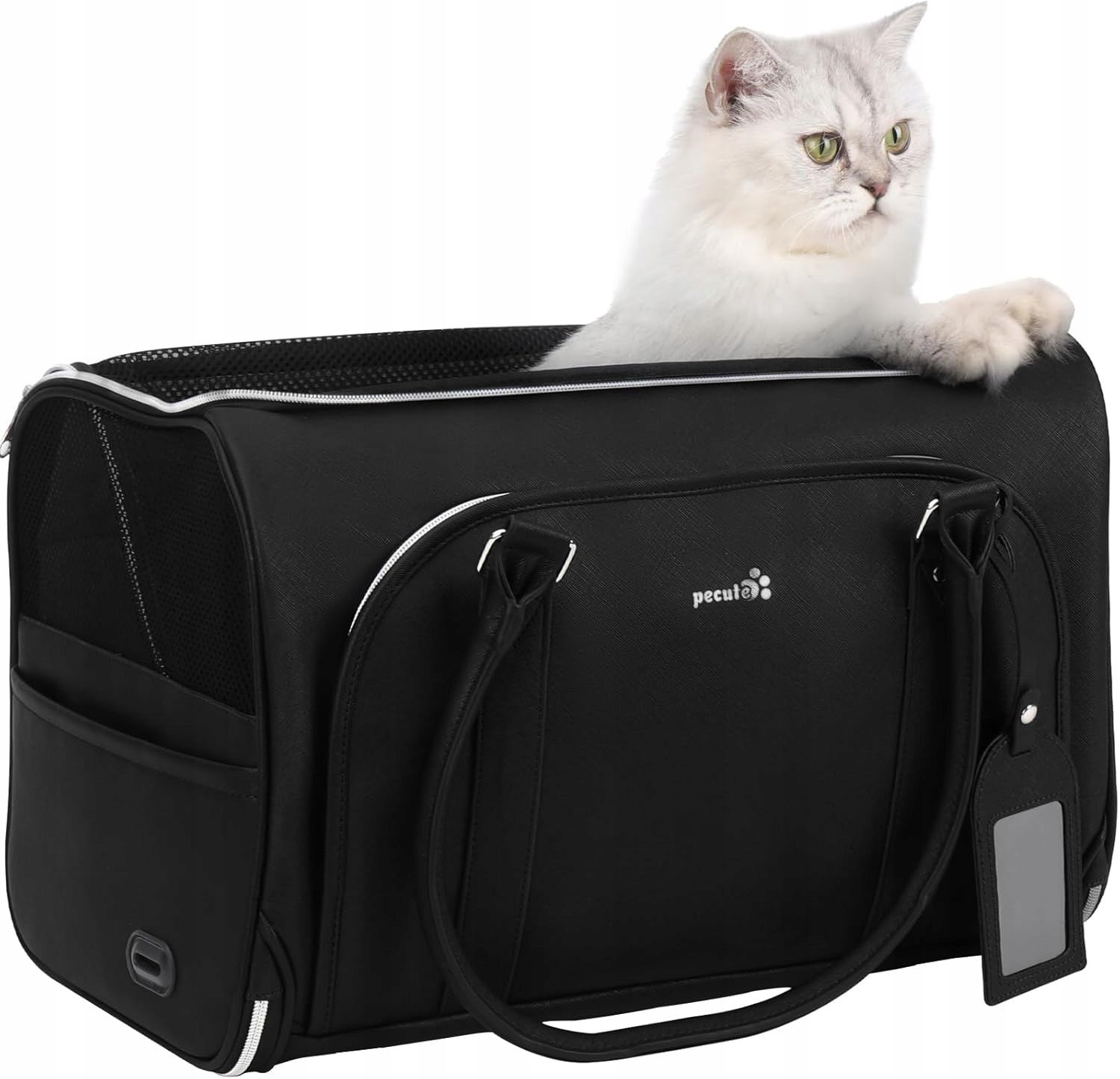 Levně Přepravní taška Pecute pro kočky černá, prodyšná, Pu, cestovní