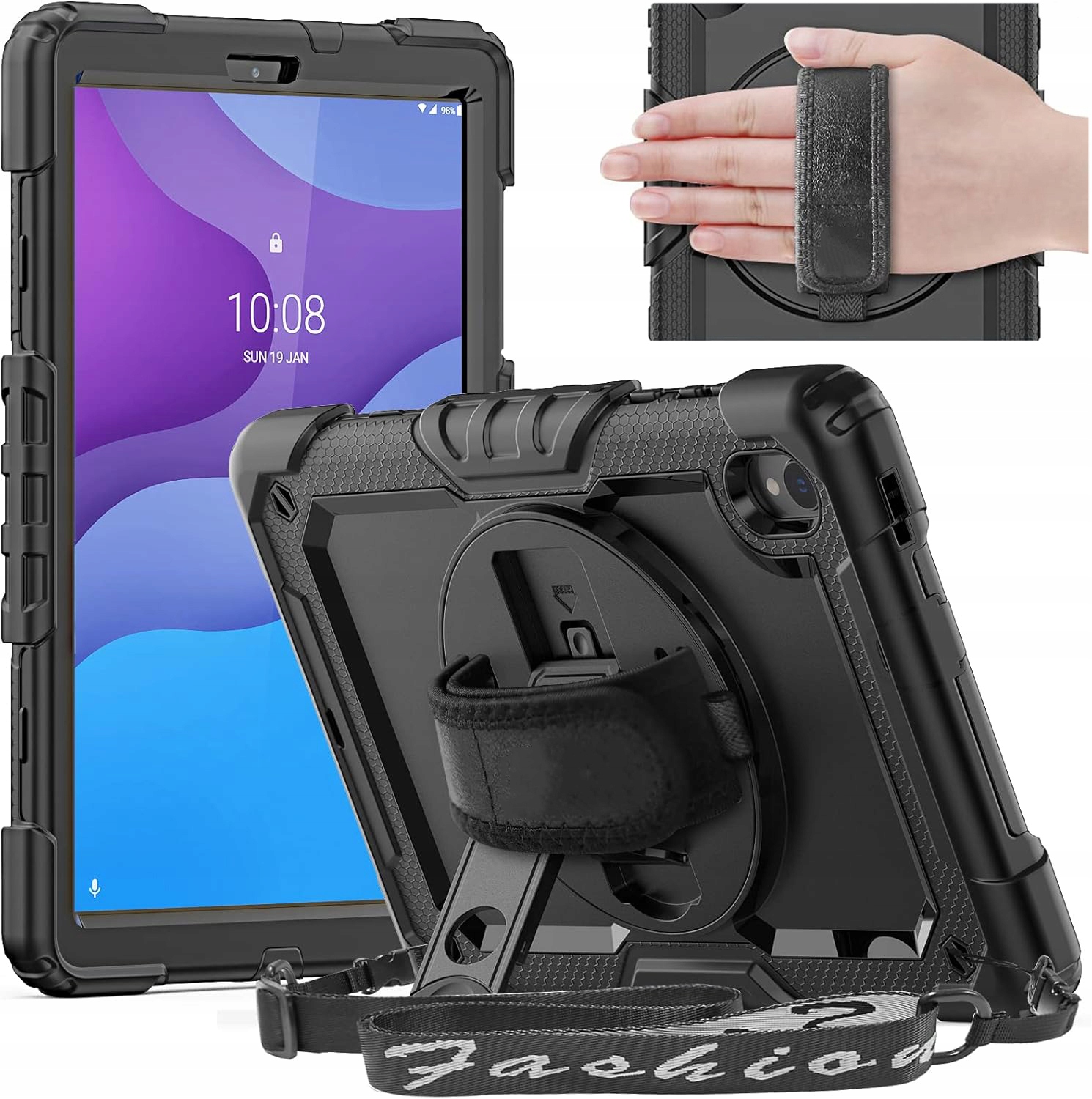 Etui pancerne do Galaxy Tab A9 8,7" SM-X110/X115 mocny pokrowiec z uchwytem