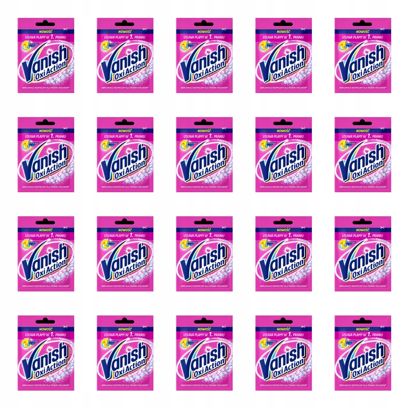 Vanish Oxi Action Pink odstraňovač skvrn na tkaniny v prášku 30 g X20