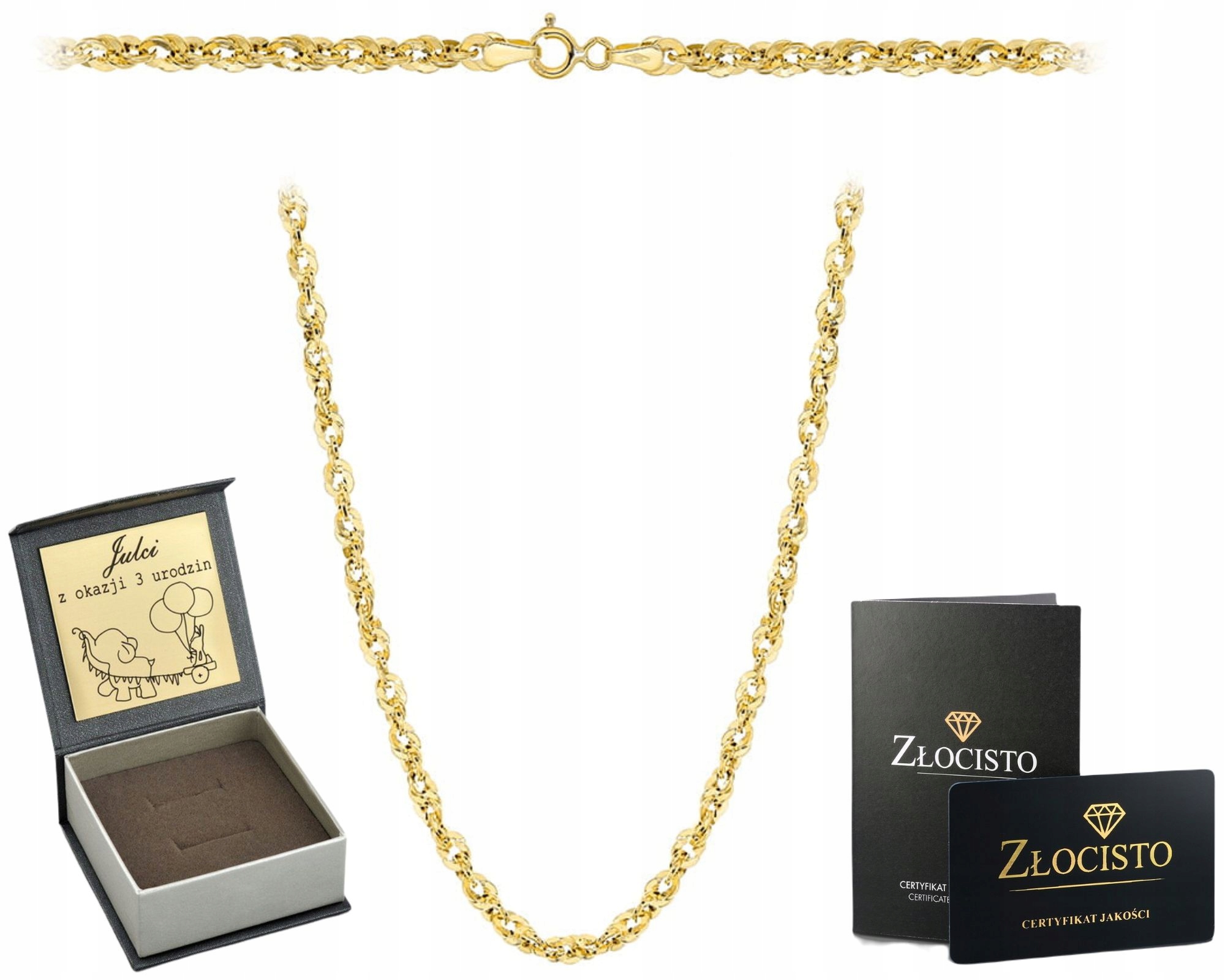 Zlatý Náhrdelník Iridia Jednotný, Elegantní, Moderní, 50 CM