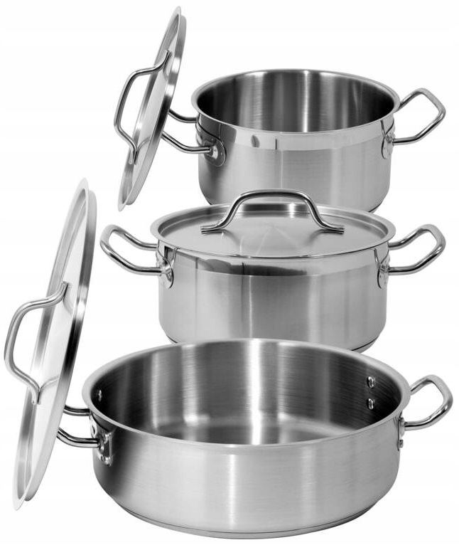 Garnek Niski Stal Nierdzewna z Pokrywką Indukcja 5L 24x11cm Yato YG-00041