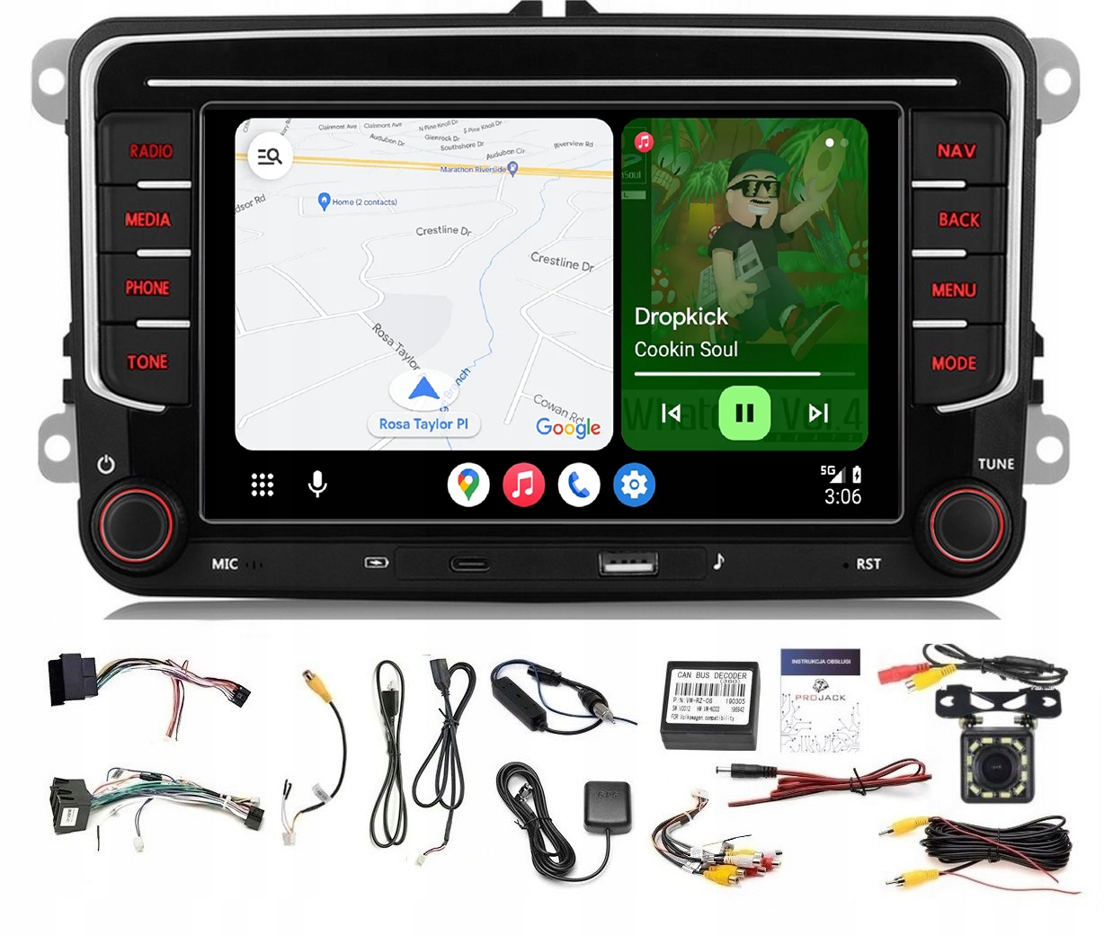 Rádio Navigácia Android Škoda Praktik 2006-2015 Wifi Carplay 6GB 128GB
