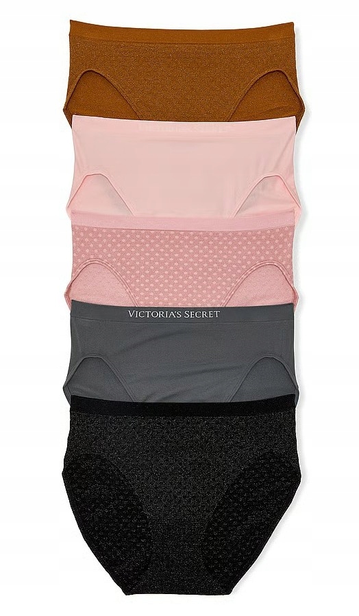 Sada 5 bezešvých kalhotky Victoria's Secret, lesklé, mix S