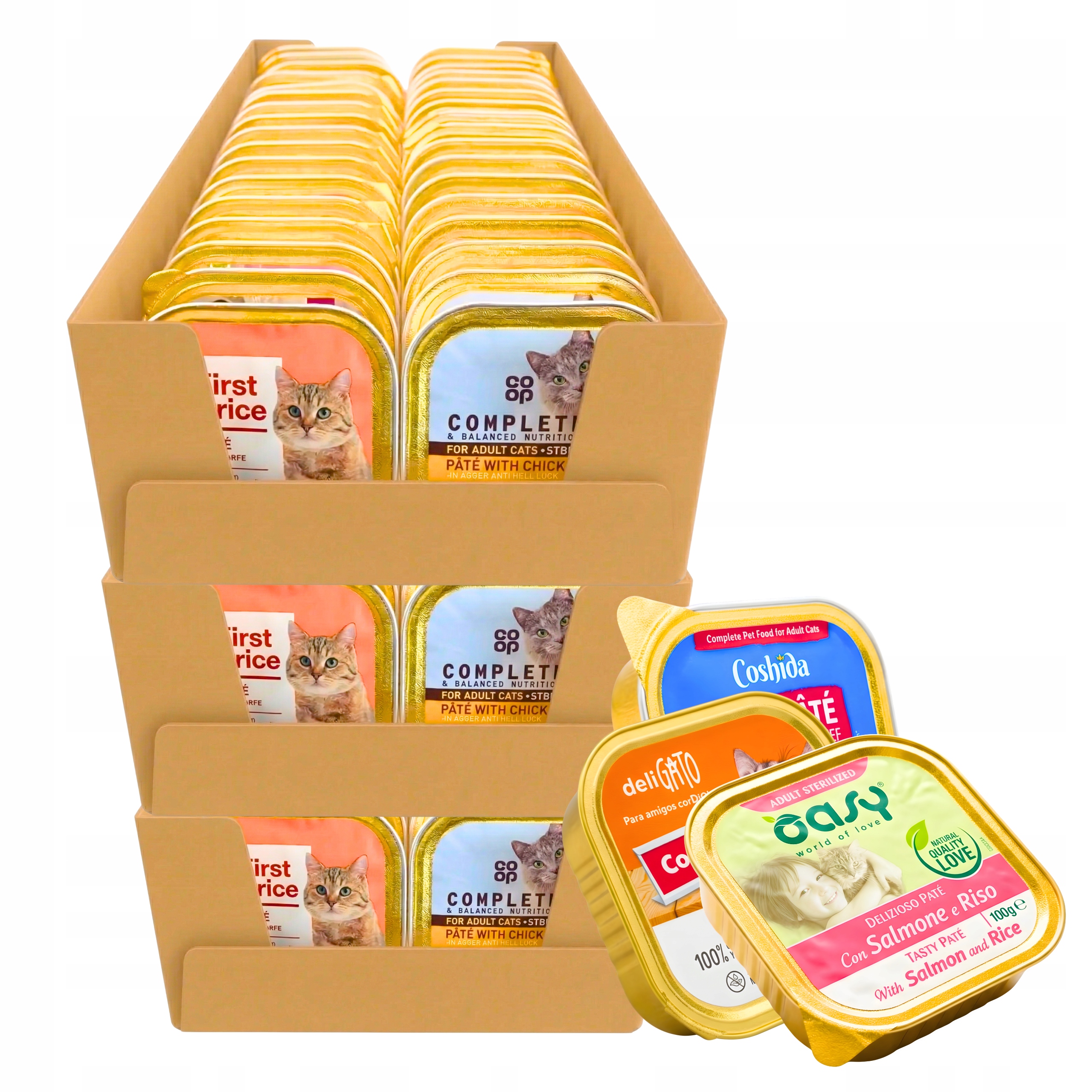 Karma Mokra dla kota Zestaw 102 szt. x Tacka Mix smaków pakiet mieszany