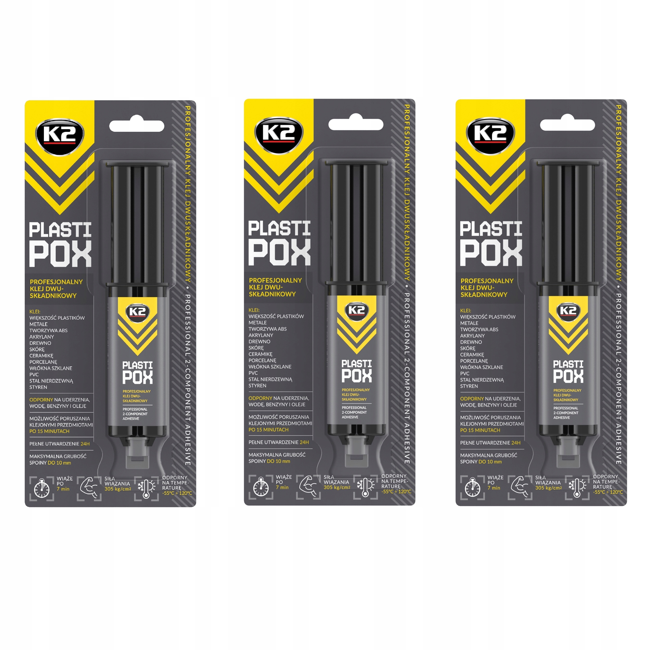 3 x K2 Plastipox Klej Do Plastiku Spawanie Plastików B478
