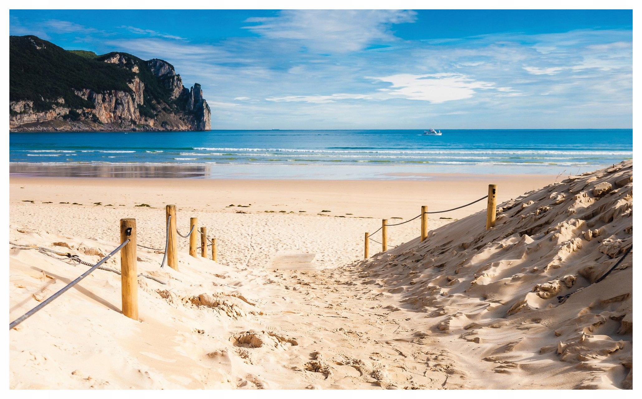 Fototapeta Moře pláž duny loďka Středomořská krajina 312x219 lepidlo