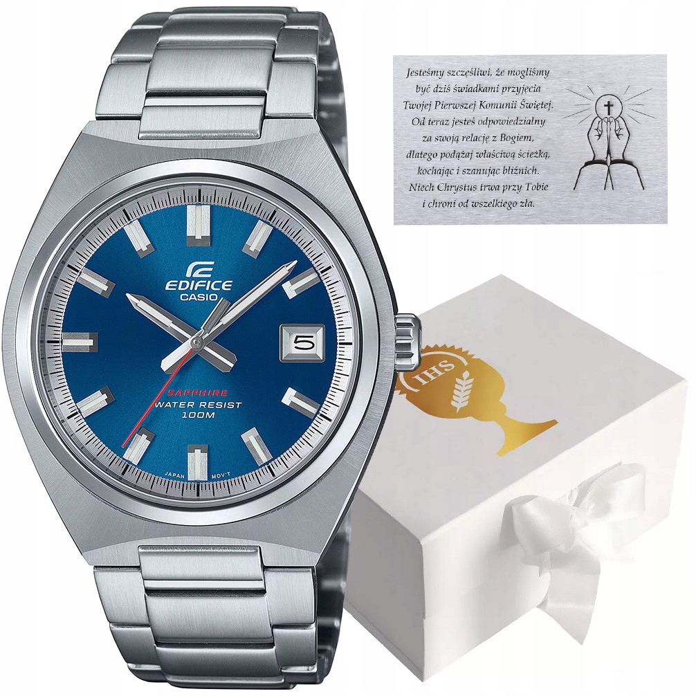 Casio Edifice EFB-109D-2AVEF-Svaté Přijímání 100 m Stříbrný