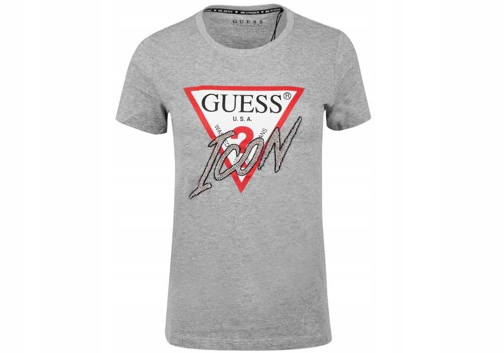 

Guess Koszulka Damska T-shirt Icon Tee Grey r. L