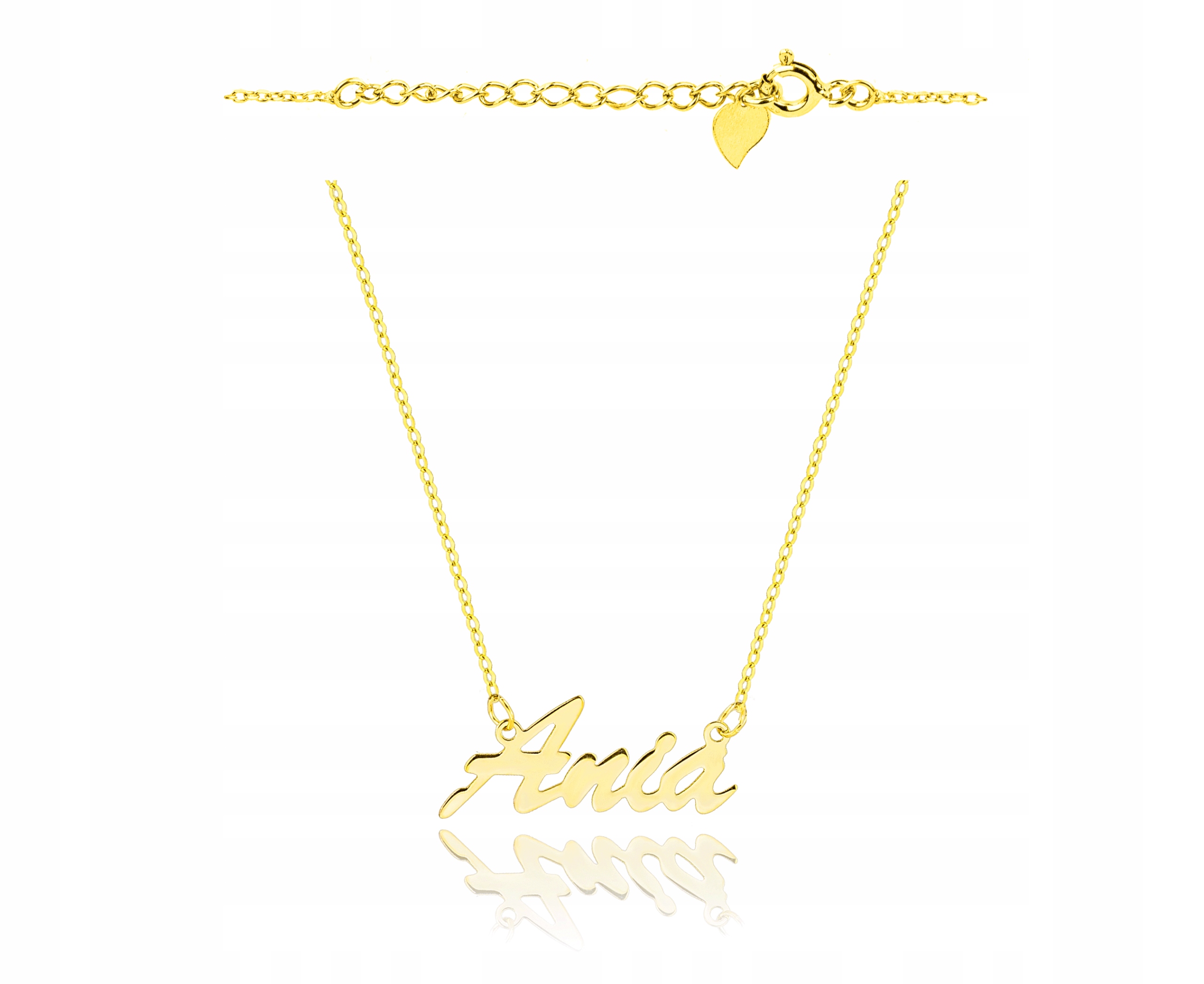 Pozlacený náhrdelník se jménem Ania, stříbro 925 s gravírováním