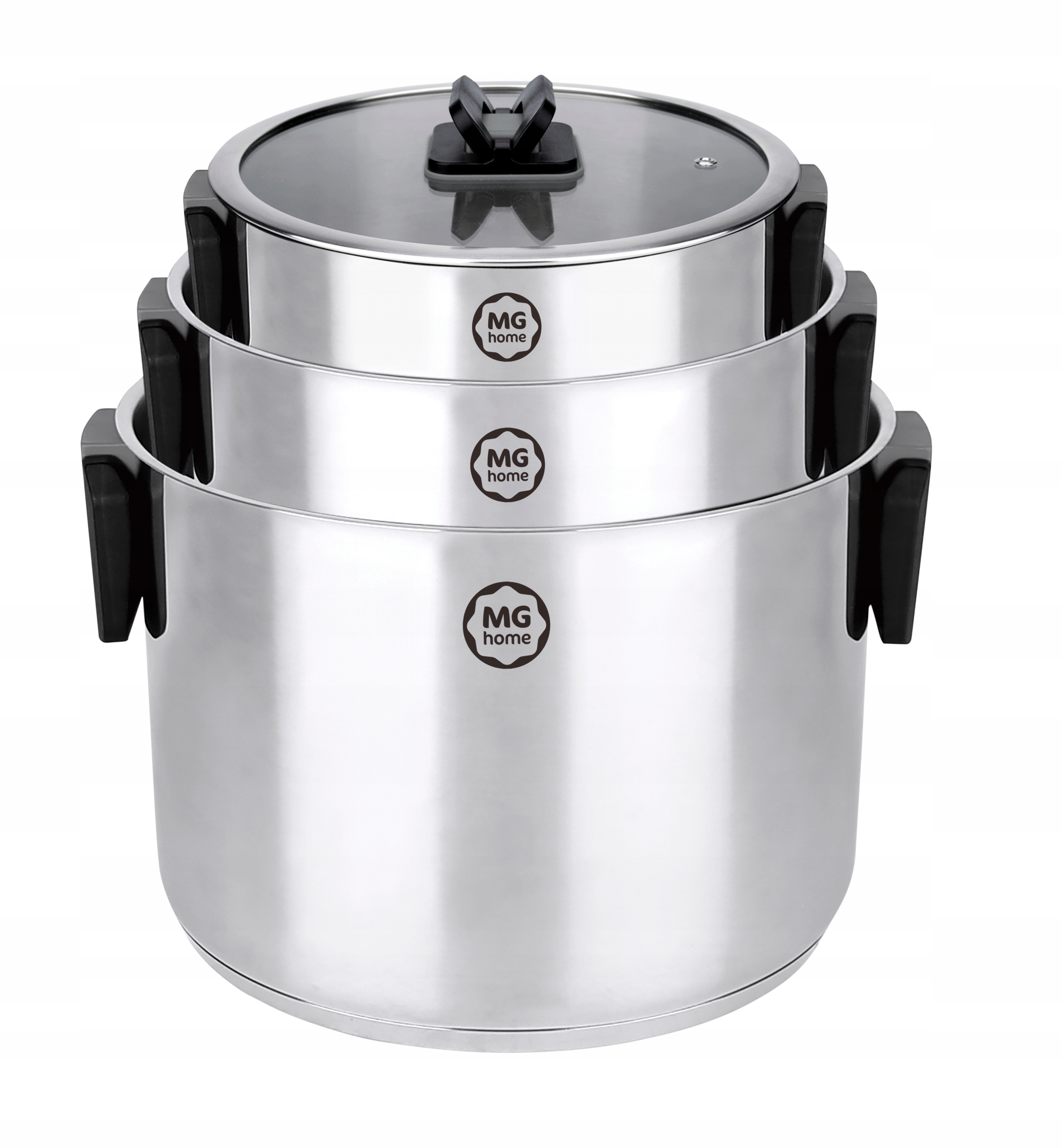 Zestaw garnków ze SKŁADANYMI uchwytami HANDY 6el MG HOME 2,0L 4,3L 7,8L