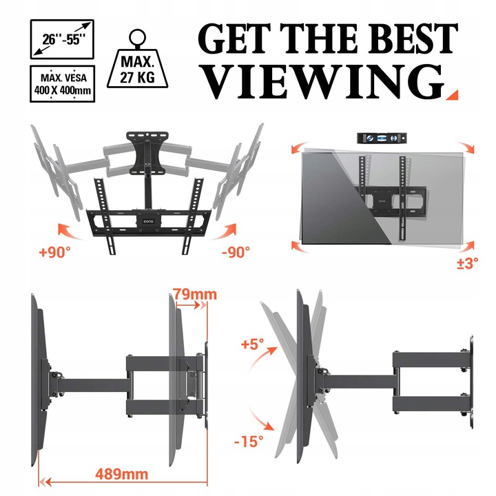 Nástěnný držák pro televizor 26-55", věšák na Tv