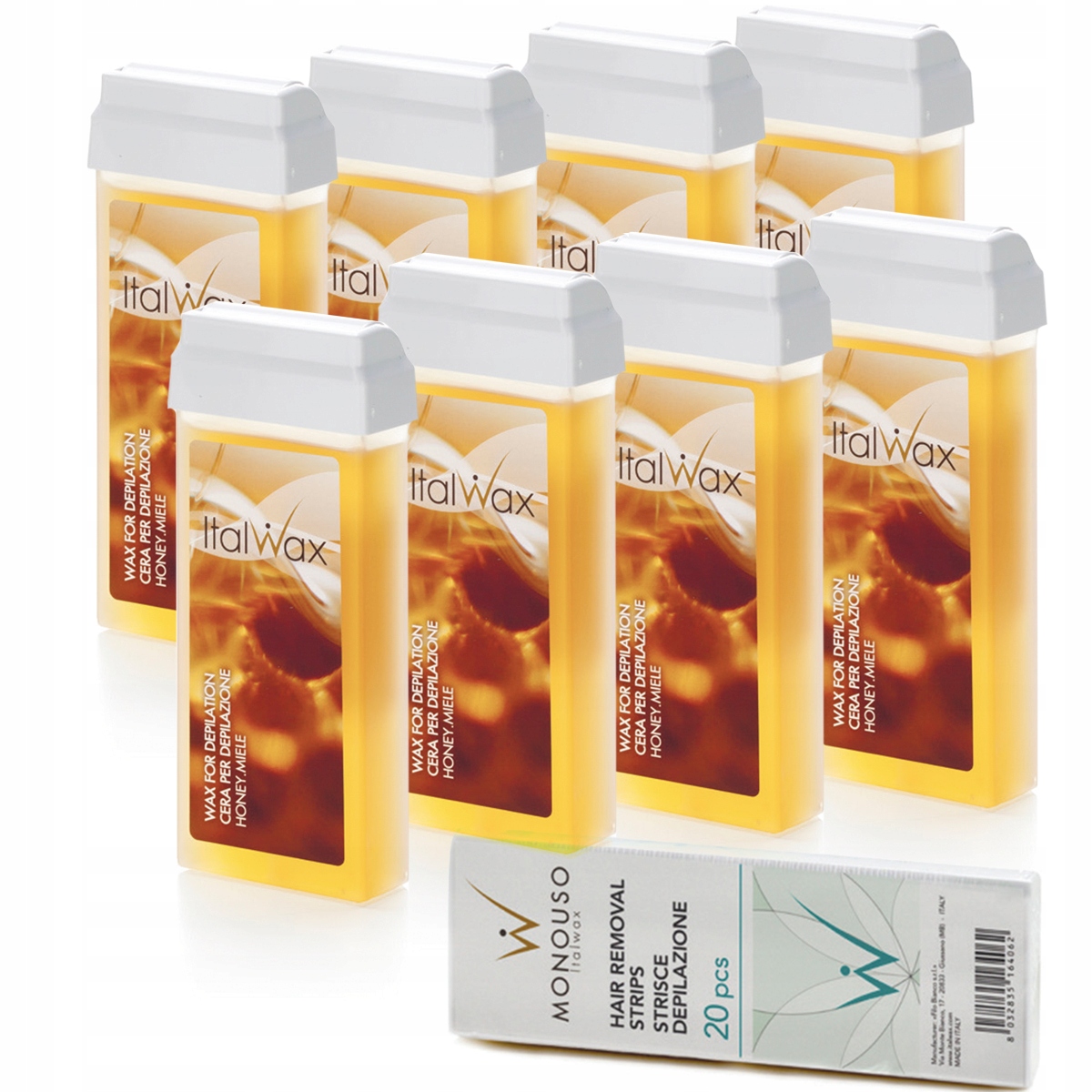 

Depilacja 8x Wosk w rolce Italwax Miodowy Paski