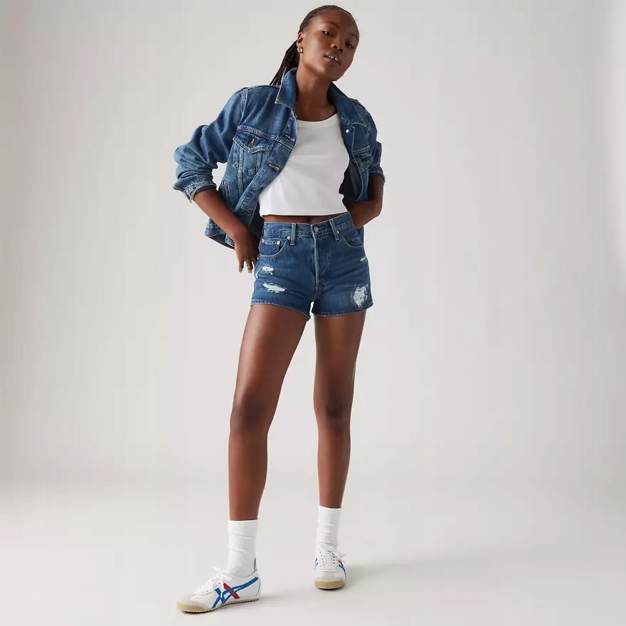 Dámské džínové bavlna kraťasy Levi's 501, velikost 23