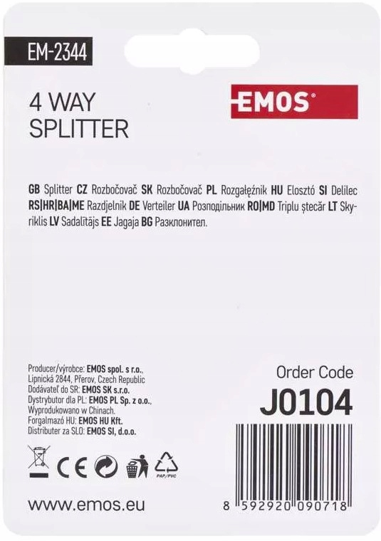 EMOS J0104 Rozgałęźnik antenowy EM2344 Marka Emos