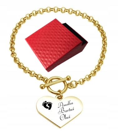 

Złota Bransoletka Z Grawerem stal 316L