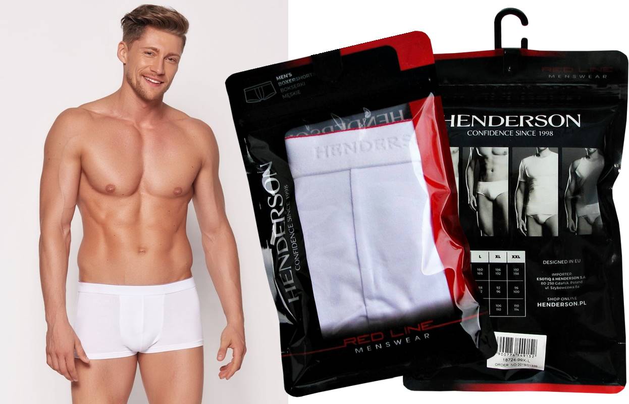 

Henderson Mens Bokserki Red Line 18724 Białe XXL