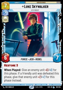 Karta Luke Skywalker, Jedi Knight SWU SOR #051