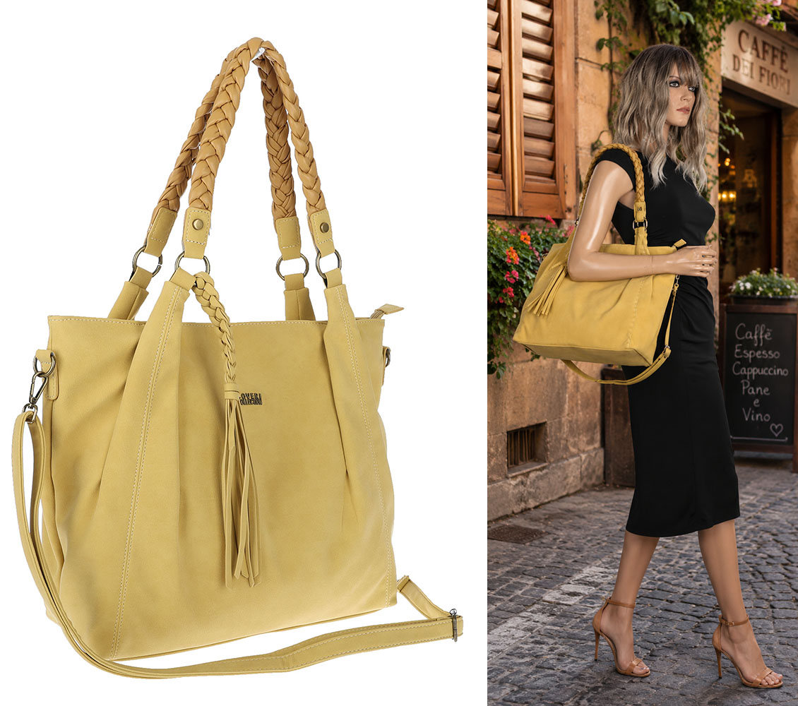 Dámská taška Shopper Taška přes rameno velká, prostorná CC6611 Žlutá
