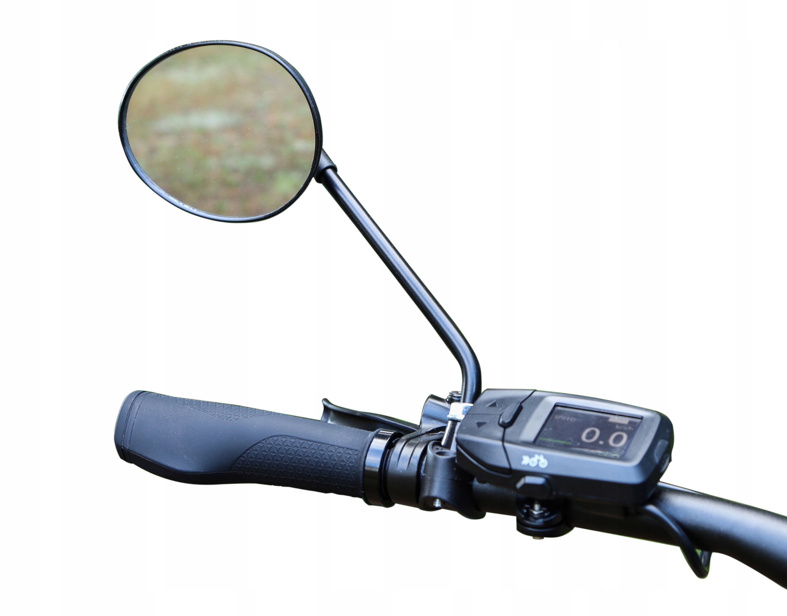 Lusterko do rowerów elektrycznych Ajs krótkie ramię 17 cm, czarne