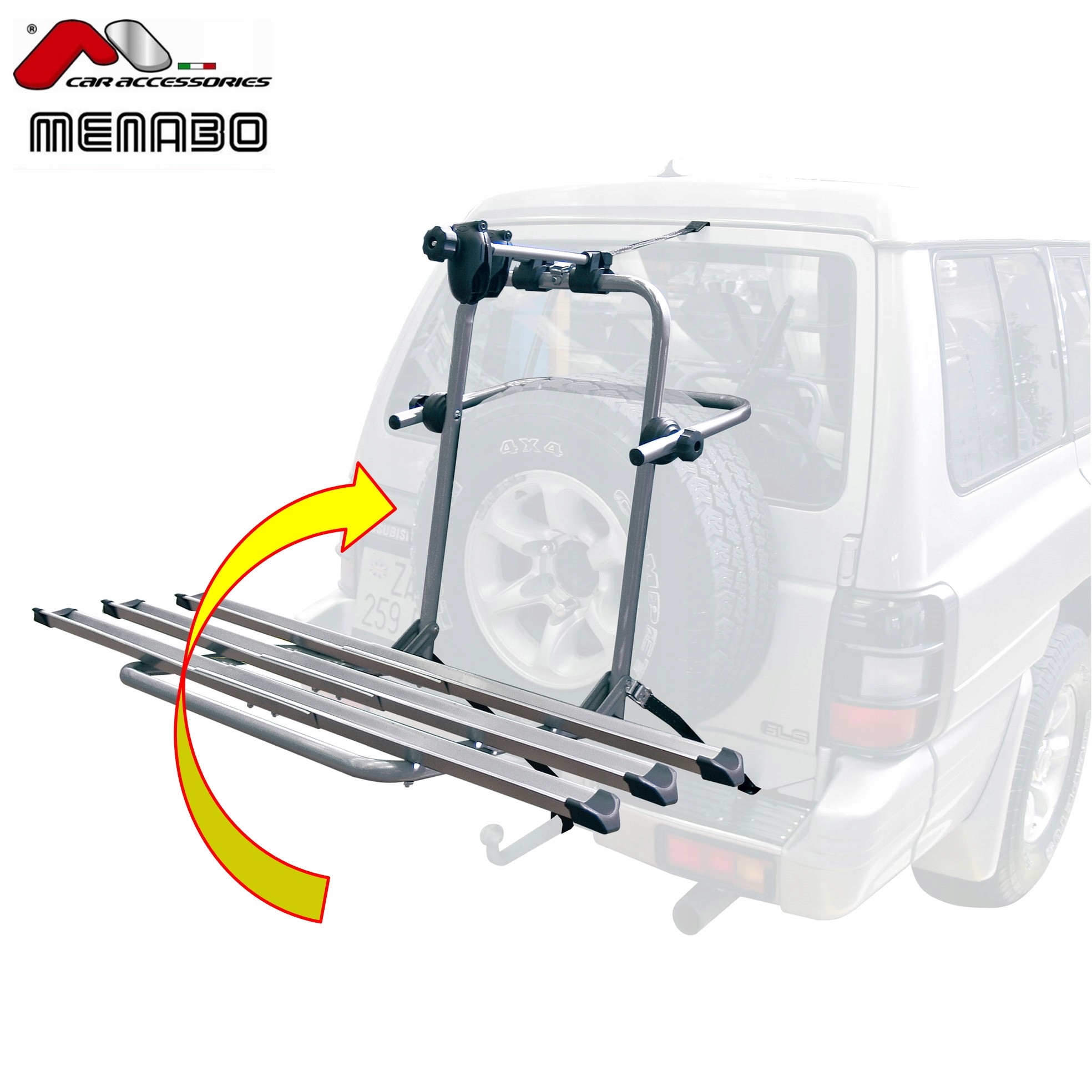 UCHWYT BAGAZNIK 3 ROWERY NA KOLO ZAPASOWE BOA Lights visible when rack is loaded yes