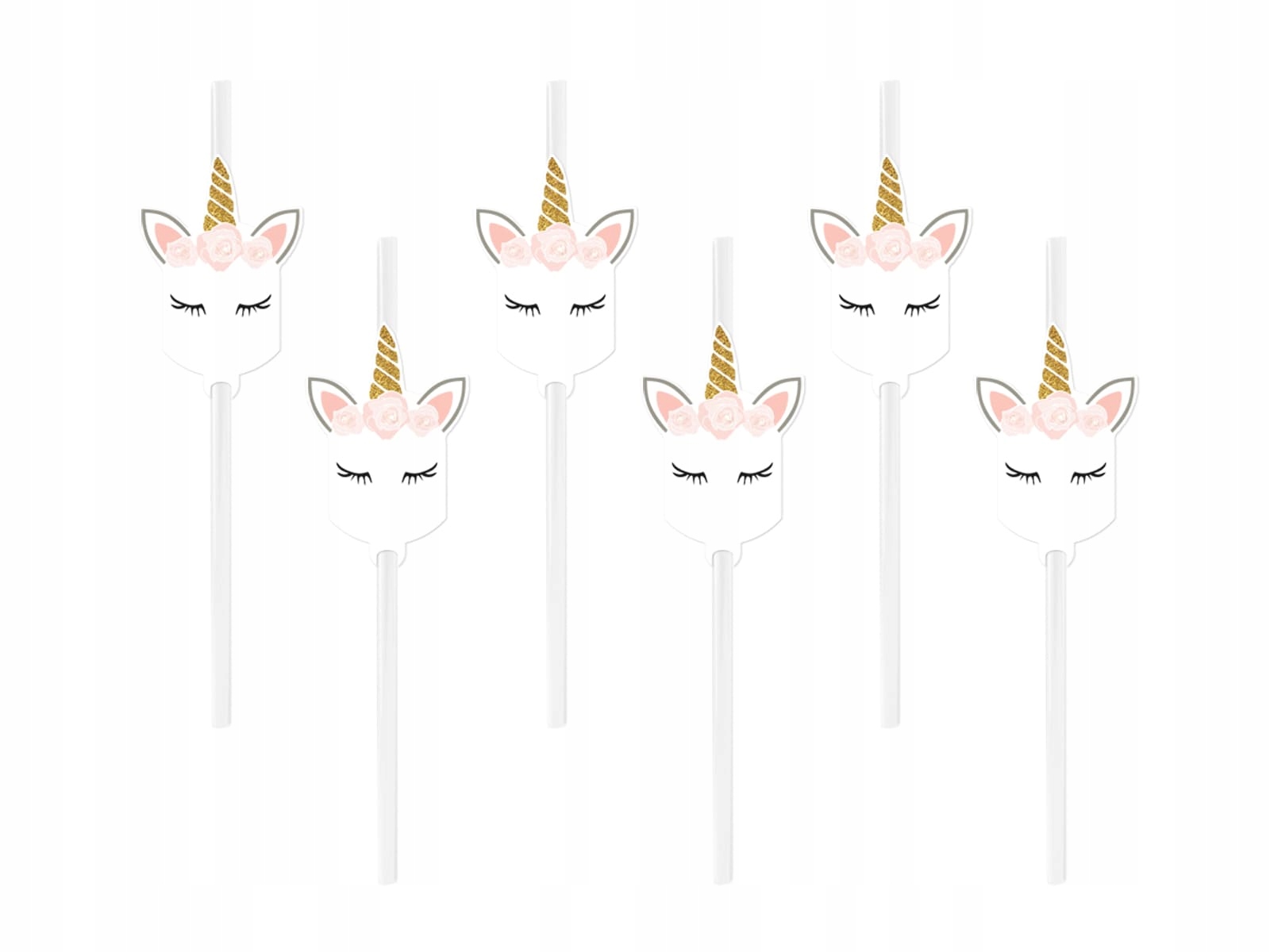 Słomki urodzinowe rurki JEDNOROŻEC UNICORN 6 sztuk