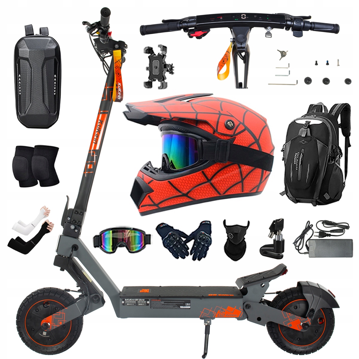 Kukirin G2 Ultra elektrické vozidlo 2000W 55km/h 55KM 48V18Ah 10" dárky