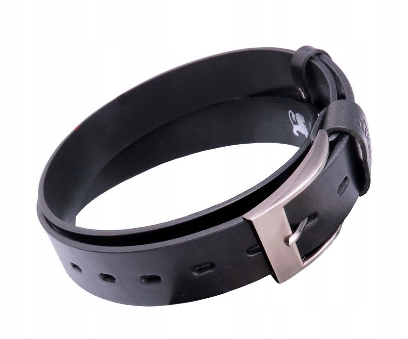 SKÓRZANY PASEK DO SPODNI ABIATTI SZEROKI PAS DO JEANSÓW GRUBA SKÓRA CIĘTA Kolor brązowy