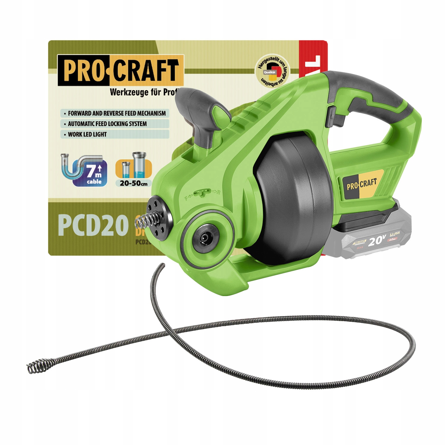Aku čistič potrubia Procraft PCD20bb (bez batérie a nabíjačky)