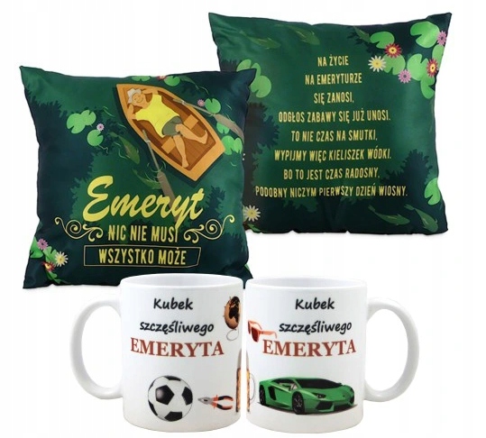 

Poduszka Kubek prezent dla Emerytki Emeryta 1-99