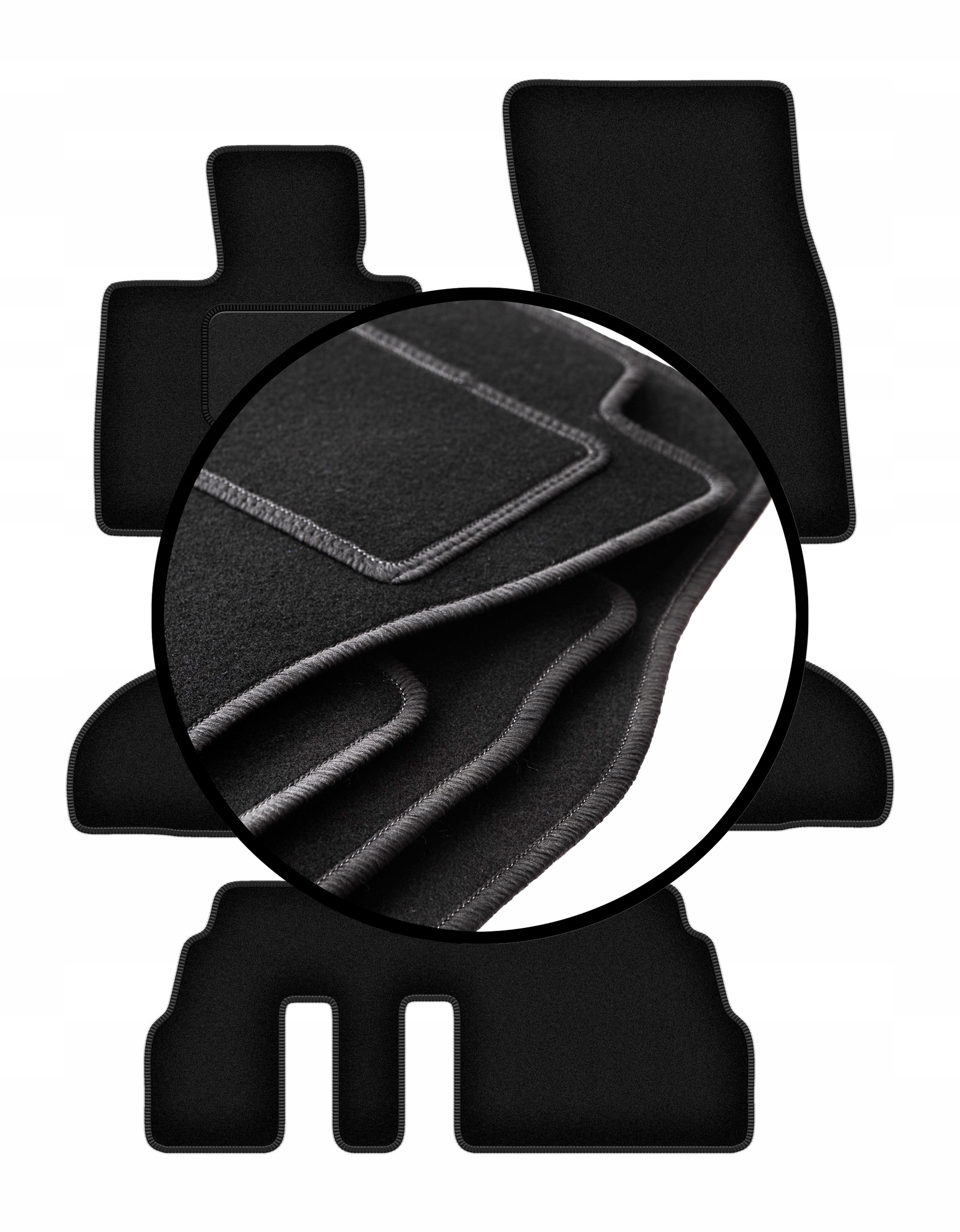 Velurové koberce komplet pro: Bmw X5 F15 7 osob (2013-)