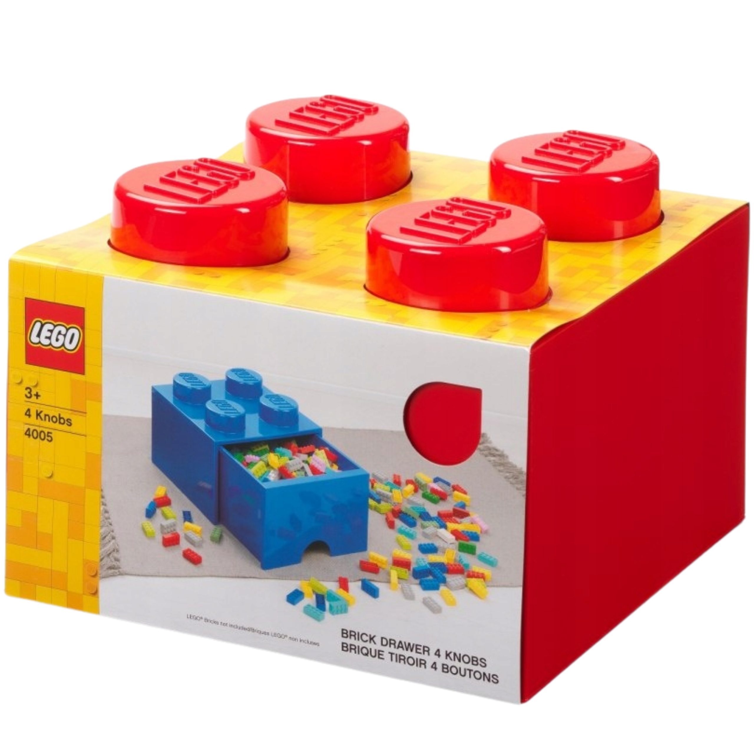 Lego plastový kontejner Šuplík Tvar kostky Lego Červený 25x25x18