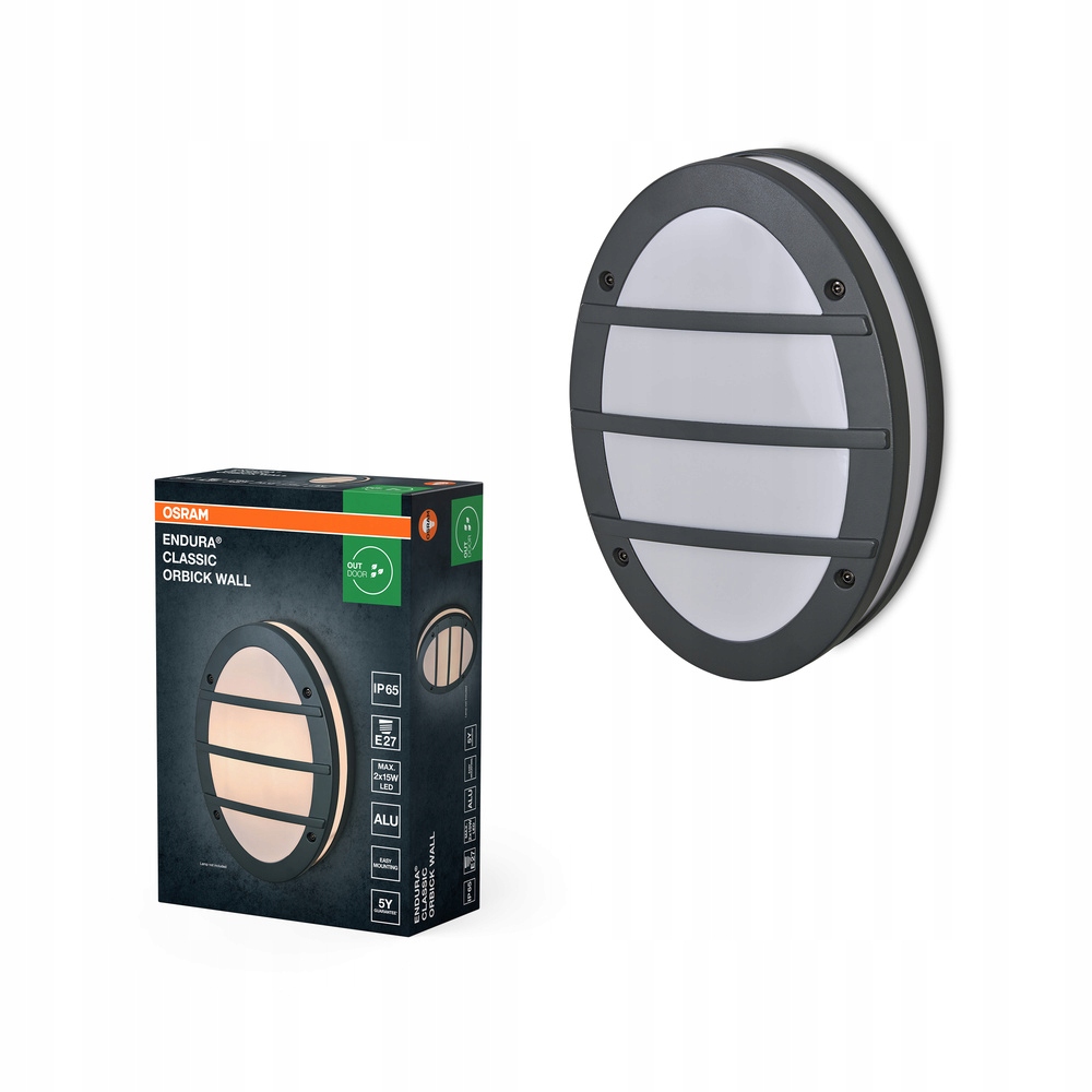 Zahradní nástěnné svítidlo Venkovní fasádní lampa E27 Šedá IP65 Endura Osram