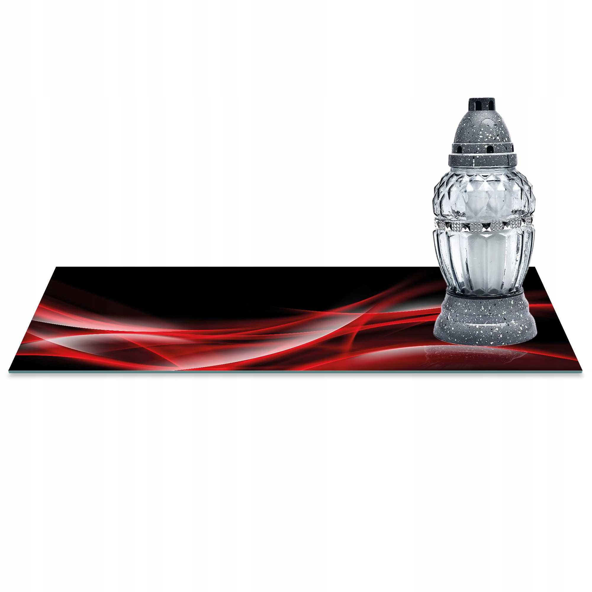 SZKLANA PODSTAWKA POD ZNICZE 60x20cm Fale 126c