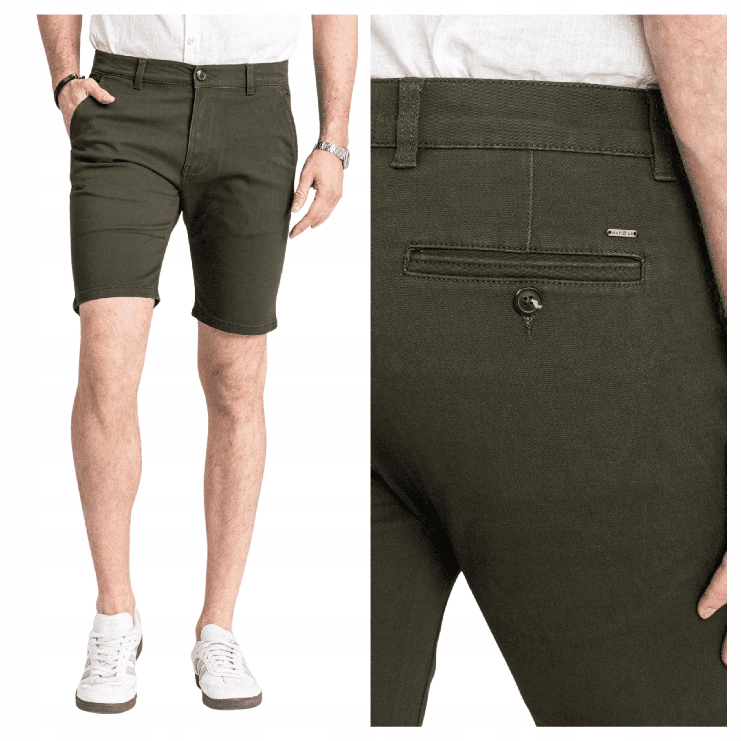 Kraťasy Marcus Gerry Olivové šortky Chino Bavlněné XL