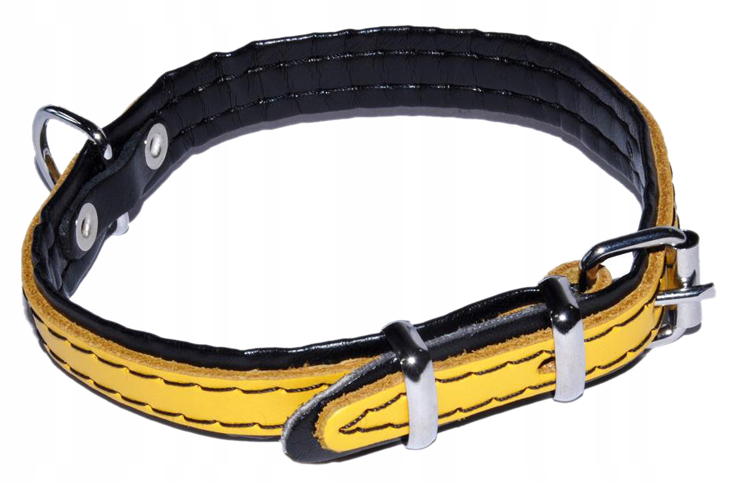 

Żółta obroża dla psa - skórzana 12mm/32cm Dino