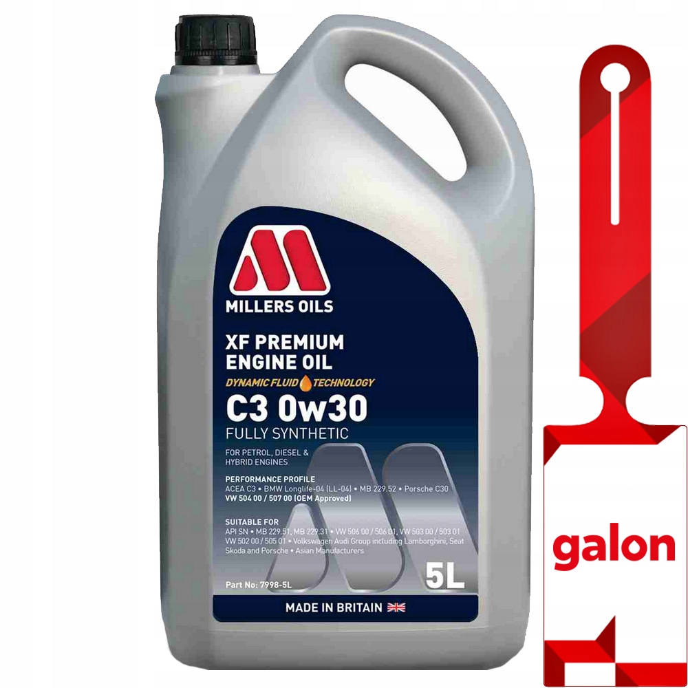 Millers Xf Premium C3 0w30 5L syntetyczny olej silnikowy