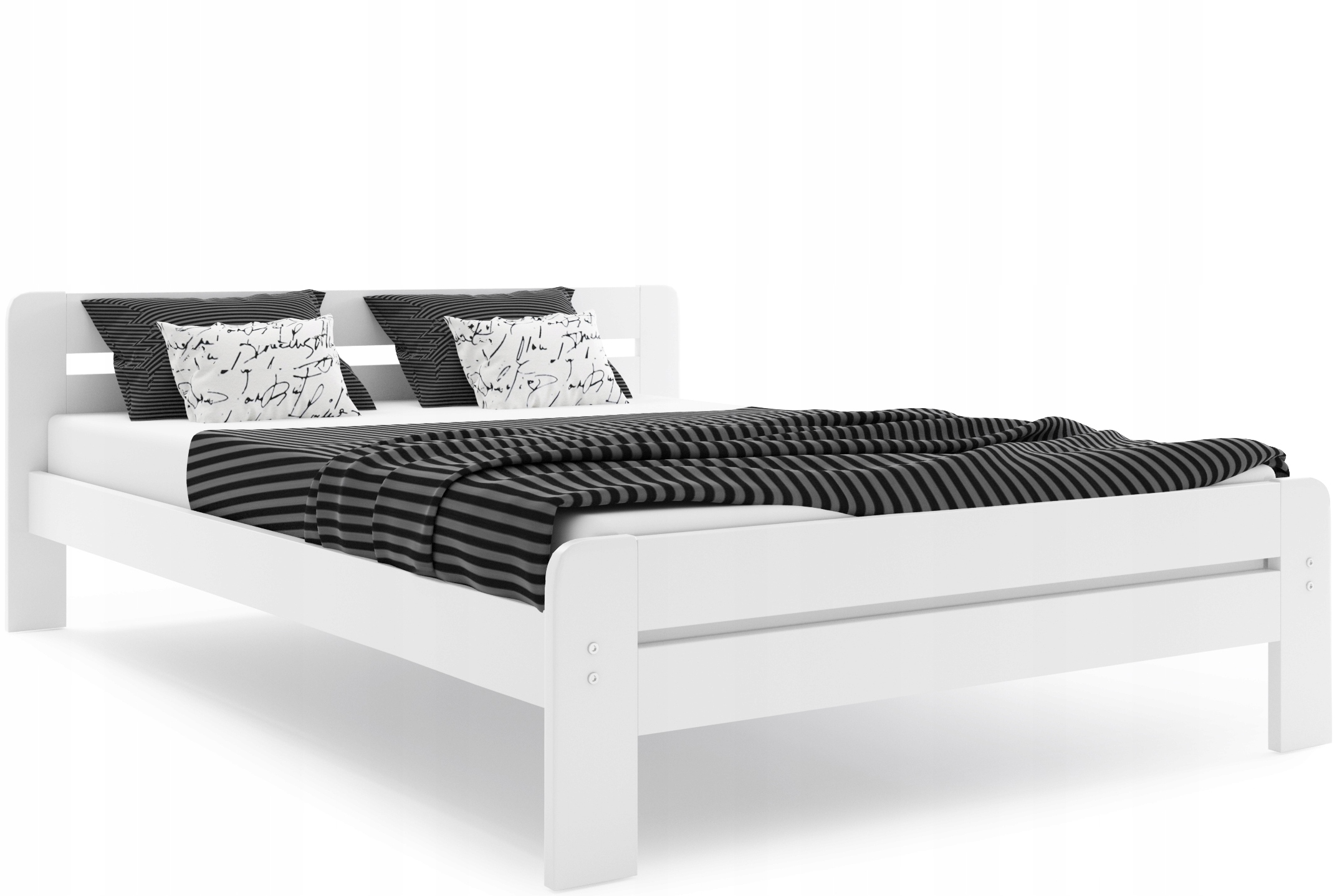 Dřevěná manželská postel Interbeds 140x200 bílá