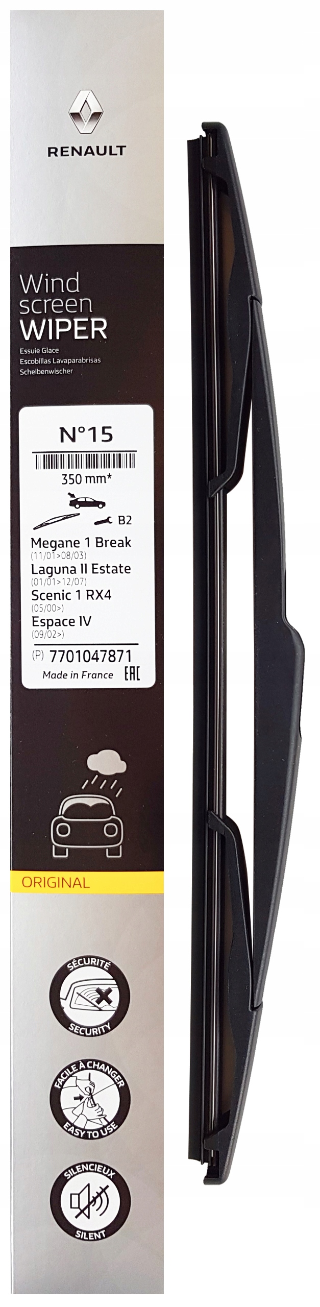 

Renault Laguna II Megane I Wycieraczka Pióro Tył