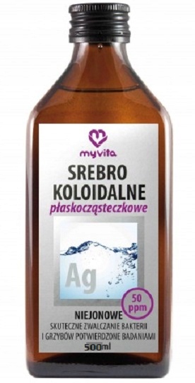 MyVita Srebro koloidalne płaskocząsteczkowe niejonowe 50ppm 500 ml