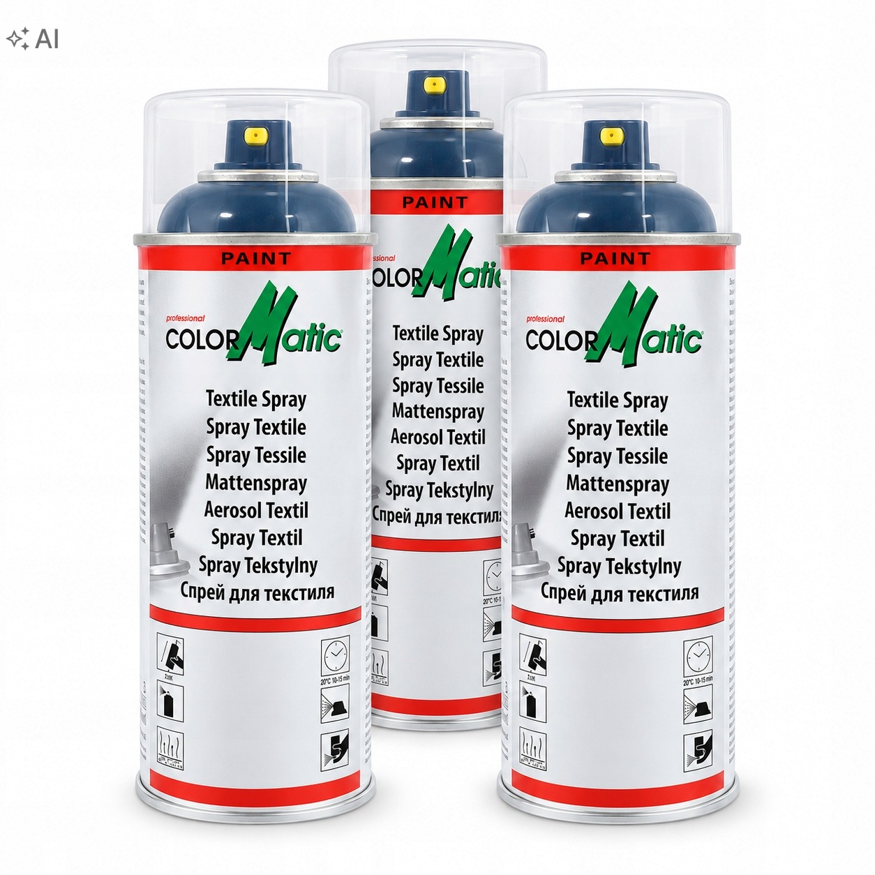 Color Matic Lakier do materiału czarny 400ml zestaw x 3