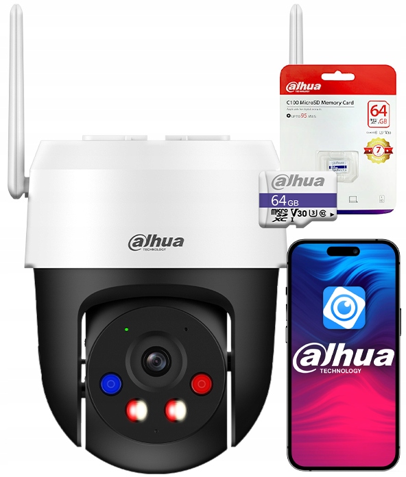 Otočná WiFi kamera 5MPx Vonkajšia Dahua P5AS-PV Alarm Led diódy 64GB