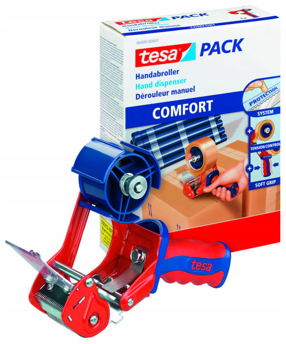 

Tesa Dyspenser oklejarka do taśmy pakowej Comfort