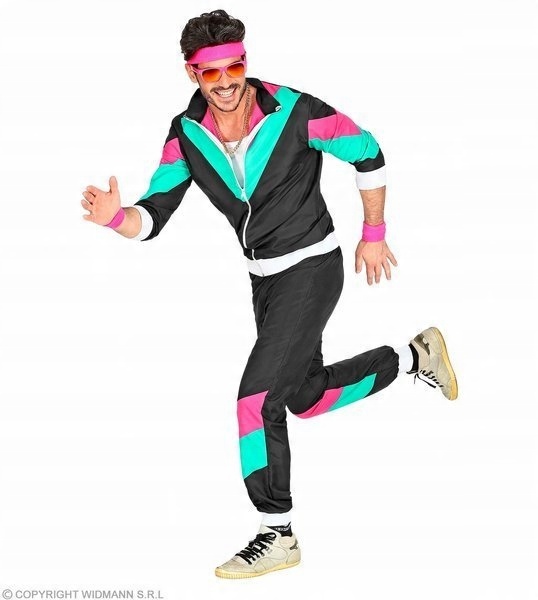 

Strój Dres Lata 80 Czarno-różowy Dresy Disco S