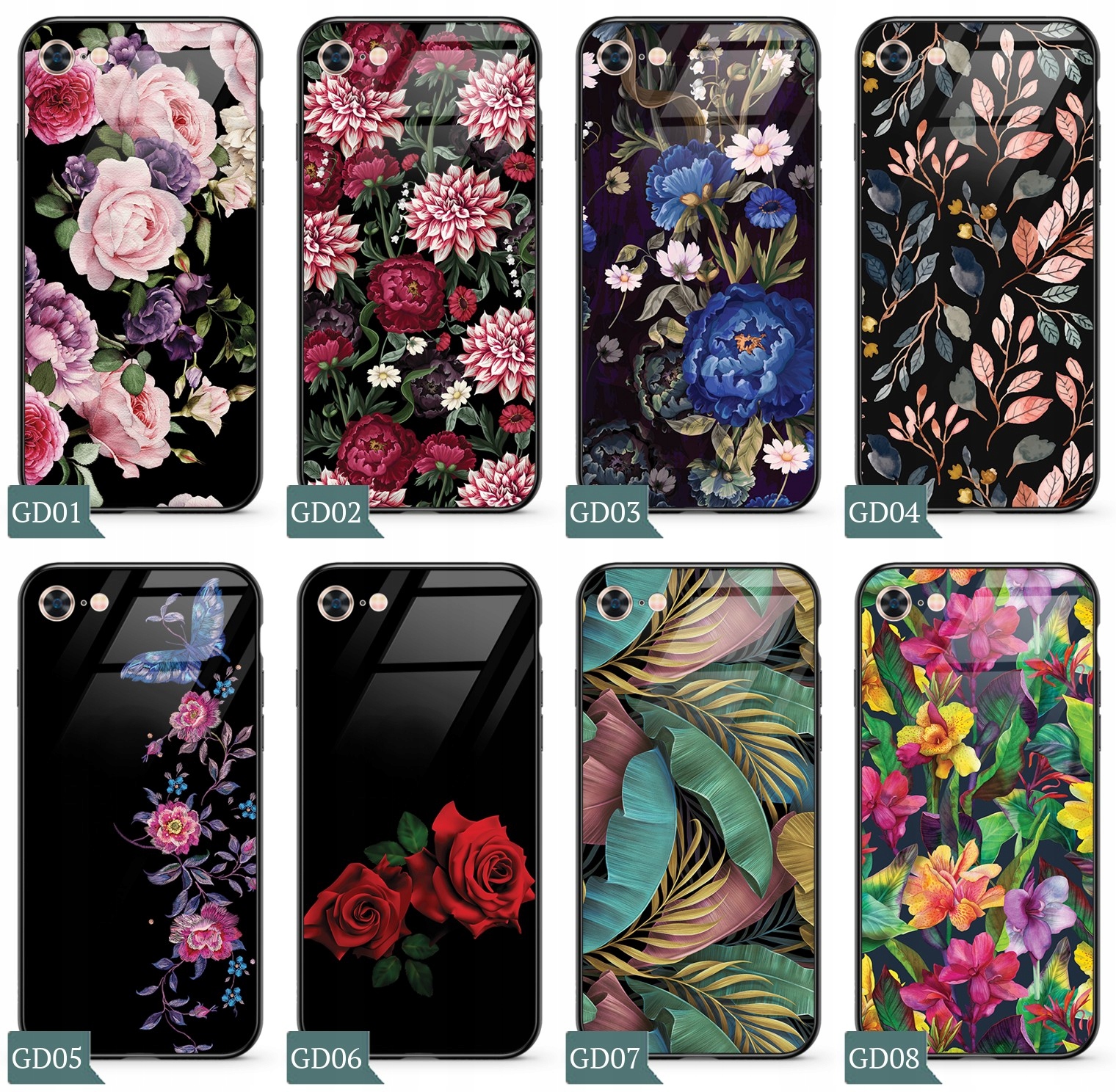 Etui SZKLANE do IPHONE 7 / 8 GLASS CASE + SZKŁO Kolor wielokolorowy