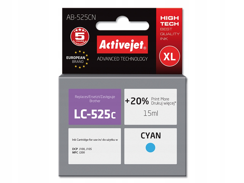 

Tusz Do Brother LC-525XL-C 15ml AB-525CN Activejet