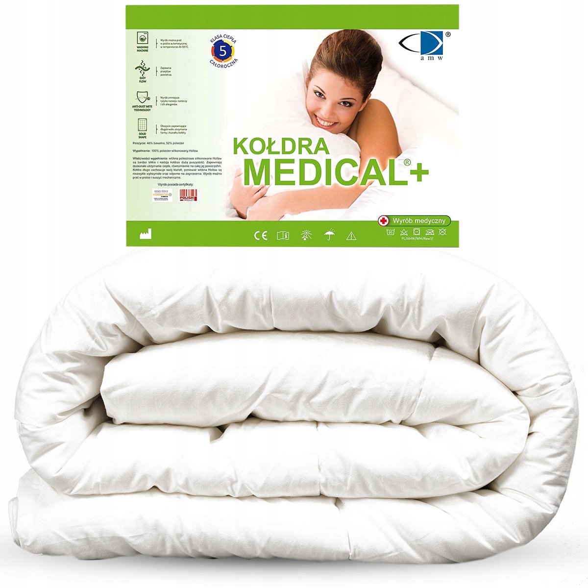 Kołdra MEDICAL 160x200 Całoroczna antyalergiczna (KOŁDRA MEDYCZNA  ANTYALERGICZNA MIĘKKA) • Cena, Opinie • Kołdry 5931057181 • Allegro